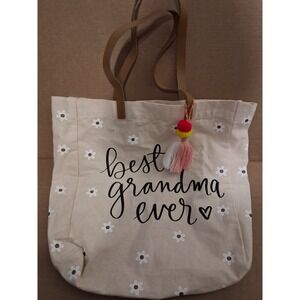 "Best Grandma Ever" Canvas Tote Bag - Lrg 18"x15" Smoke Free #45